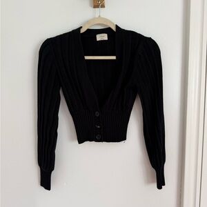 Aritzia Black Knit Ribbed Cardigan - size XS